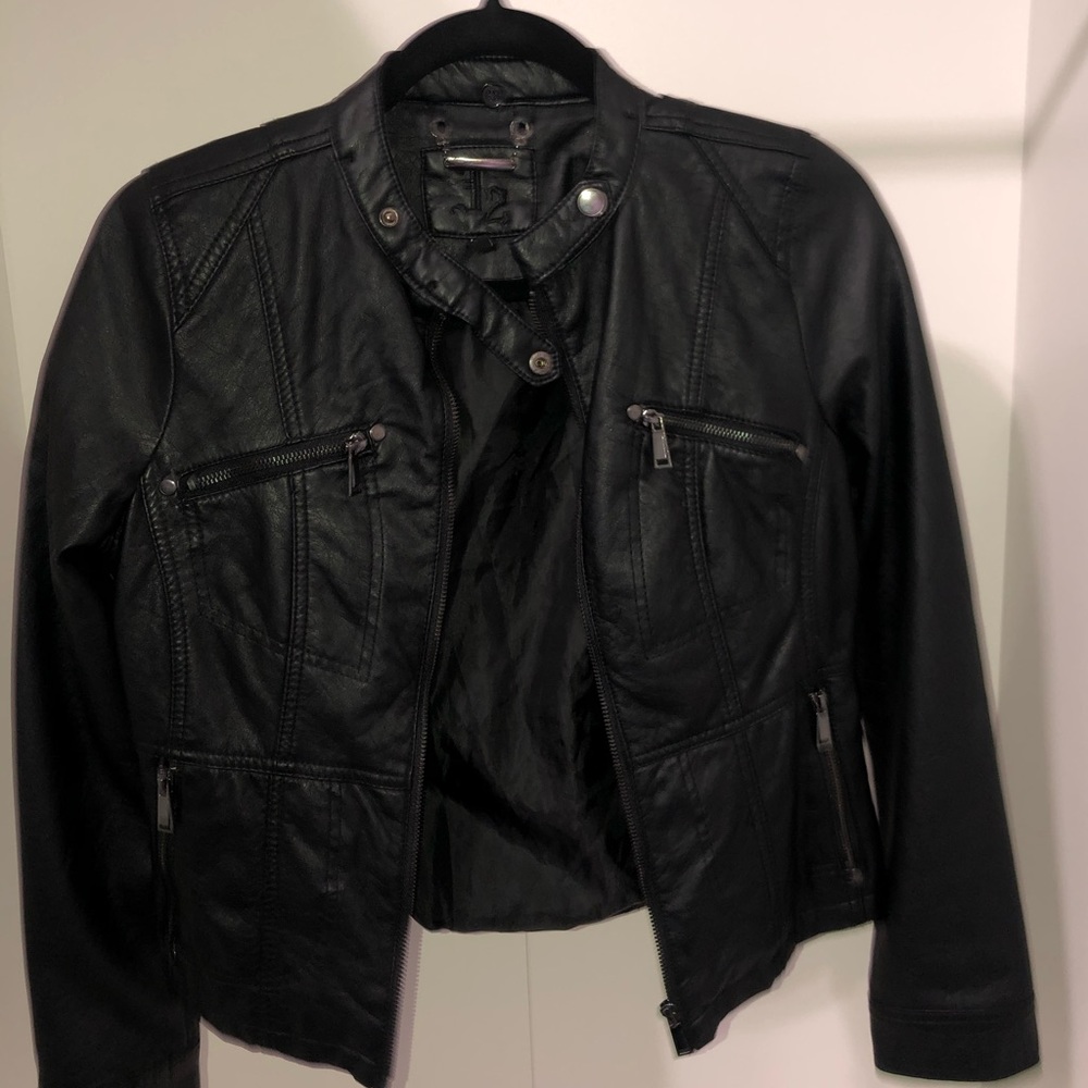 Faux leather biker jacket